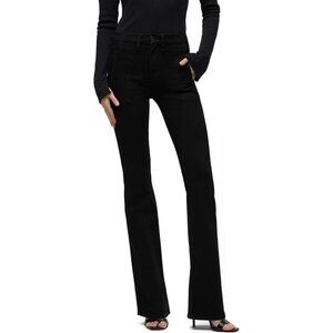 Women's Bootcut Jean High Rise Stretch Denim Flared Slim Fit Black 28